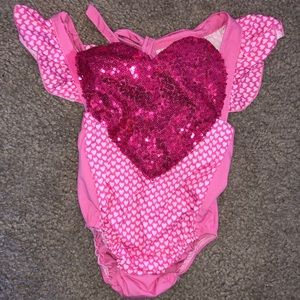 Sequin heart backless onesie